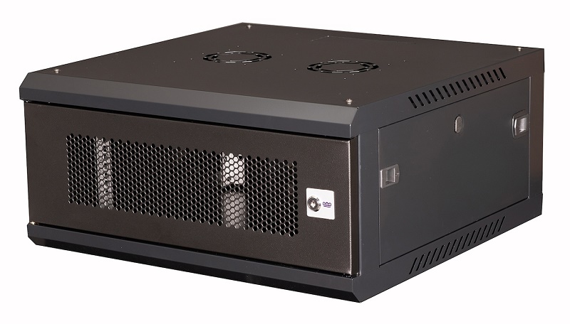 Шкаф 19" телекоммуникационный настенный, 4U 280х600х600 мм, дверь перфорация, черный