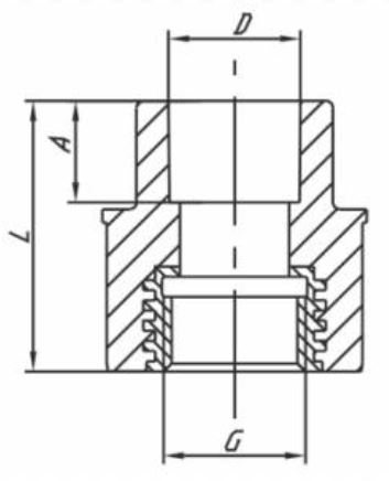 Муфта комбинир. ПП D40-1"ВР
