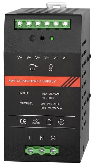 Блок питания 24 VDC/ 10 A, крепление на DIN-рейку, черный