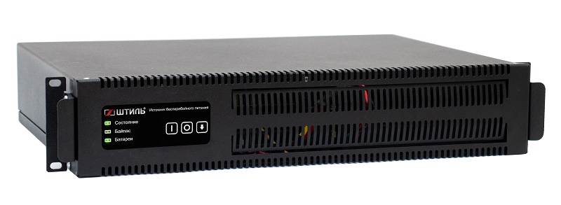 Источник бесперебойного питания в стойку, on-line (с двойным преобразованием), чистая синусоида, 300 ВA (225 Вт); U-вх.220 В; встроенные аккумуляторы, 1х12В/9Ач, U-акб.12 В, I-заряд.1 А; светодиодные индикаторы, "холодный старт"; выходные разъёмы - IEC-320-C13 (3 шт.), EURO F-type с заземлением (1 шт.); высота 2U; IP20, t-раб.+5...+40°C, 89х440х350 мм