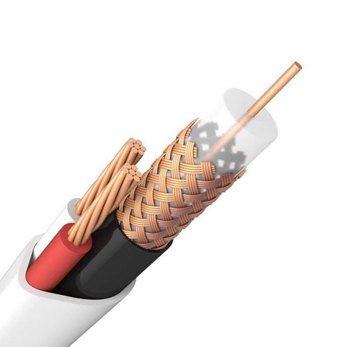 Кабель видеонаблюдения, внутренний, РК 75 (медь 1х0.35 мм) + 2х0,5 жилы питания. 200 м.