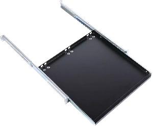 Полка клавиатурная с телескопическими направляющими, регулируемая глубина 455-740 мм, цвет черный