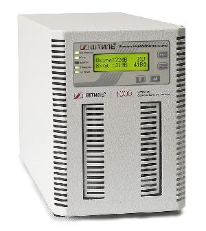 Источник бесперебойного питания напольный, on-line (с двойным преобразованием), чистая синусоида, 1000 ВA (900 Вт); U-вх.220 В; под внешние аккумуляторы, U-акб.36 В, I-заряд.5 А; ЖК-дисплей; выходные разъёмы - IEC-320-C13 (3 шт.), EURO F-type с заземлением (1 шт.); холодный старт, совместим с генератором; IP20, t-раб.+5...+40°C, 220х155х355 мм