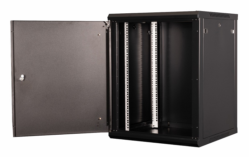 Шкаф 19" телекоммуникационный настенный, 15U 769х600х600 мм, дверь металл, черный