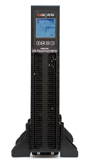 Источник бесперебойного питания напольный/в стойку, on-line (с двойным преобразованием), чистая синусоида, 1000 ВA (900 Вт); U-вх.220 В; встроенные аккумуляторные батареи и возможность подключения внешних аккумуляторных батарей, 3х12В/9Ач, U-акб.36 В, I-заряд.1 А; ЖК-дисплей; выходные разъёмы - IEC-320-C13 (6 шт.), евророзетка (1 шт.); холодный старт, совместим с генератором; высота 2U; IP20, t-раб.+5...+40°C, 482х88х401 мм