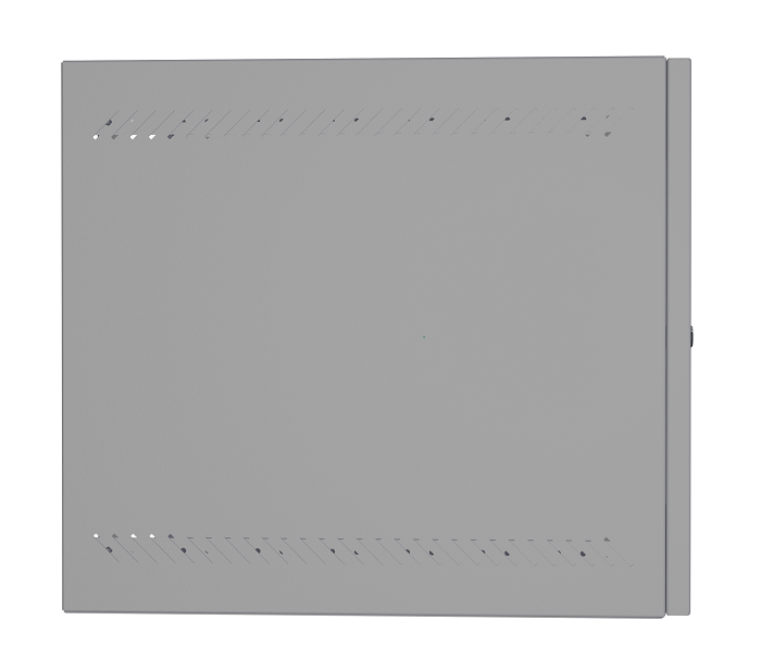 Настенный шкаф 19", 9U, стеклянная дверь, Ш540хВ440хГ500мм, 2 пары монтажных направляющих, сварной, серый