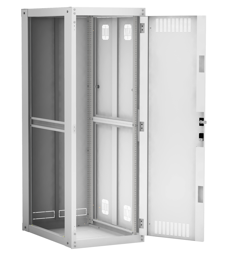 Напольный шкаф 19", 33U, стеклянная дверь, цельнометаллические стенки, Ш600хВ1641хГ800мм, в разобранном виде, серый