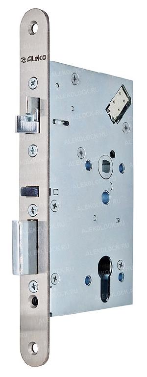 Электромеханический замок с раздельным штоком ручки, режимы НО или НЗ, выход ригеля 20мм, бэксет 65мм, встроенные датчики положения (ручки, ригеля, цилиндра, язычка) 12В/24В, -10...+40 °C, IP54 , корпус 235х24х98мм, ответная планка в комплекте.