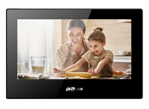 Монитор видеодомофона IP 7-и дюймовый, черный, 1024x600 разрешение, ёмкостной сенсорный экран; тревожные входы / выходы 8/1; RS485; LAN; поддержка micro-SD до 256Гб; Возможность просмотра IP видеокамер; DC 12В/PoE(802.3af);  190×135×26 мм; Установка - на стену. Цвет: чёрный