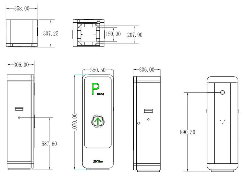 Шлагбаум электромеханический с круглой стрелой 3 м., бесщеточный двигатель,время подъема 0,6 c, (100 Вт),&nbsp;&nbsp;-35 ~ +70 град.С., левый