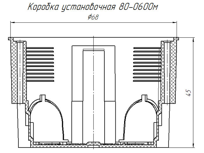 Коробка установочная ГСК безгалогенная (HF) 68х45 (8шт/уп)