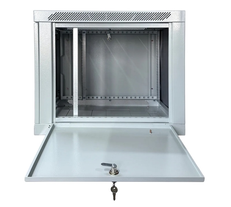 Шкаф телекоммуникационный навесной, серый, дверь стекло, 19”, 6U