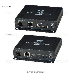 HDMI KVM удлинитель (комплект приёмник + передатчик) по Ethernet до 140м (CAT5e), до 150м (CAT6). Позволяет передавать HDMI(1.4, до 4K(30Гц), USB, аудио, RS232 и сигнал ИК управления. Встроенный USB-хаб на 4 порта с поддержкой USB 2.0 и внешних накопителей.