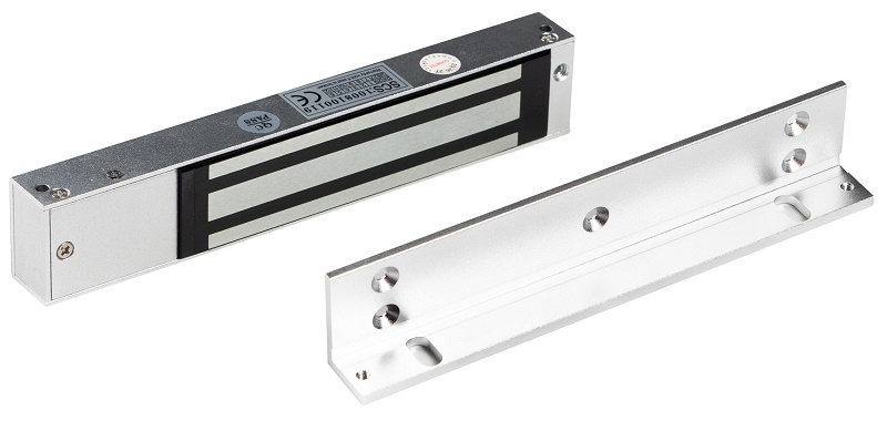 Накладной электромагнитный замок с датчиком Холла, усилие удержания: 180 кг, В комплекте L-образная планка.