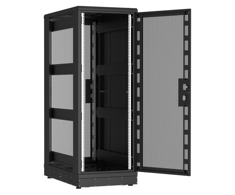 Напольный шкаф 19", 33U, перфорированные двери, металлические стенки, Ш600хВ1610хГ1000мм, в разобранном виде, черный