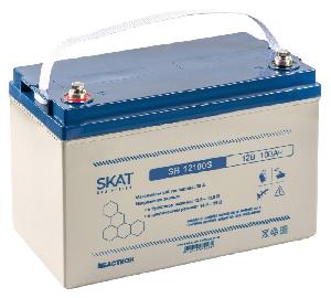 Свинцово-кислотный аккумулятор 100 А/ч, 12В, 329х172х217мм. Вес 29 кг. Срок службы 12 лет.