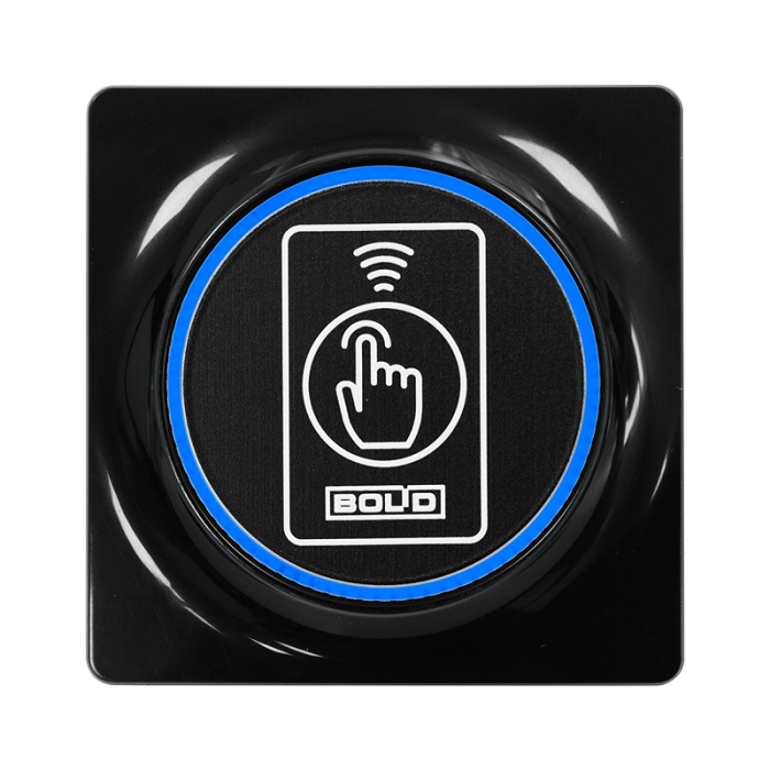 Считыватель проксимити карты EM-Marin, ProxCard II HID, MIFARE Ultralight, MIFARE Standart 1 KByte, MIFARE Standart 4 Kbyte, с интерфейсом Touch Memory, Wiegand-26 и -44. Защита от копирования карт. Кнопка для команд. -25 до +60°С. Накладной и розеточный. Цвет - черный