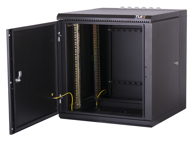 Настенный двухсекционный шкаф 19", 6U, металлическая дверь, промышленный, степень защиты IP55, Ш600хВ370хГ600мм, черный.