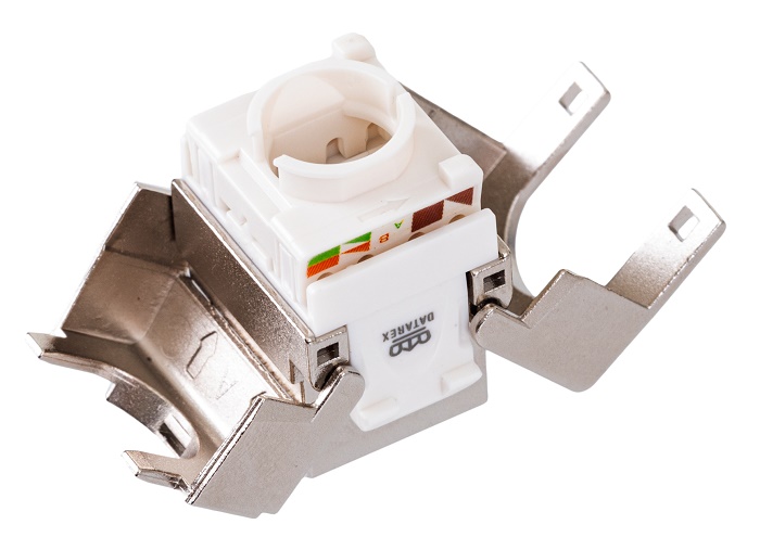 Модуль Keystone кат.6, STP, 1xRJ45, T568A/B, без инструмента, белый