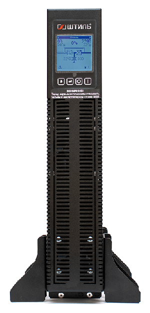 Источник бесперебойного питания в стойку, on-line (с двойным преобразованием), чистая синусоида, 3000 ВA (2700 Вт); U-вх.220 В; под внешние аккумуляторы, U-акб.72 В, I-заряд.4 А; ЖК-дисплей; выходные разъёмы - IEC-320-C13 (8 шт.), IEC-320-C19 (1 шт.); холодный старт, совместим с генератором; высота 2U; IP20, t-раб.+5...+40°C, 88х482х447 мм