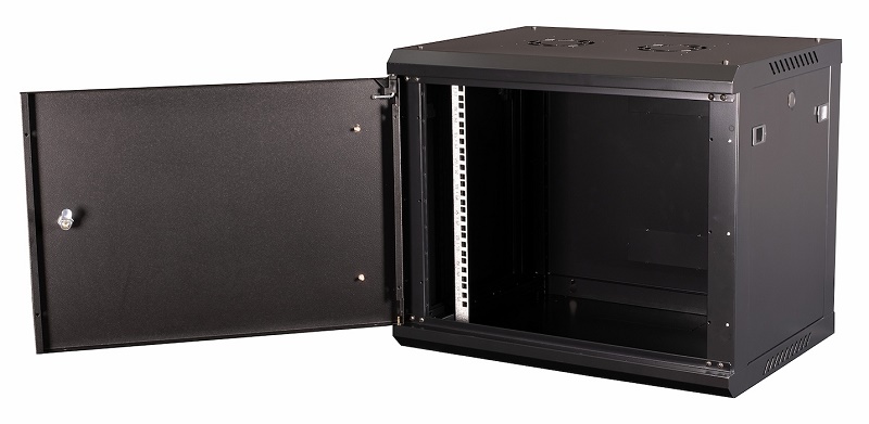 Шкаф 19" телекоммуникационный настенный, 9U 501х600х450 мм, дверь металл, черный