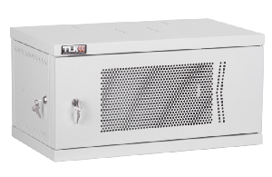 Настенный разборный шкаф TLK 19", 12U, перфорированная дверь, Ш600хВ569хГ600мм, 1 пара монтажных направляющих, серый