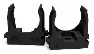 Крепеж-клипса для труб для прямого монтажа черная в п/э d25 мм (100шт/уп)