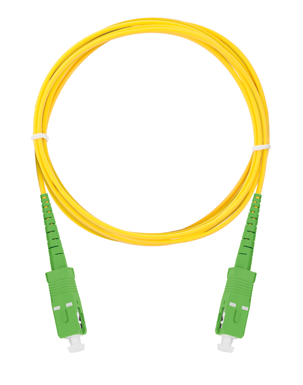 Шнур волоконно-оптический, соединительный, одномодовый 9/125мкм, стандарта OS2, SC/APC-SC/APC, одинарный, LSZH нг(A)-HFLTx, 2мм, желтый, 1м