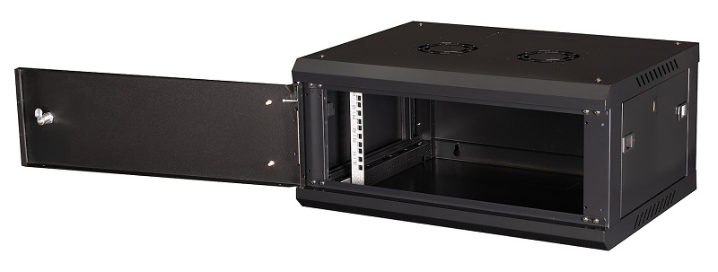 Шкаф 19" телекоммуникационный настенный, 4U 280х600х450 мм, дверь металл, черный
