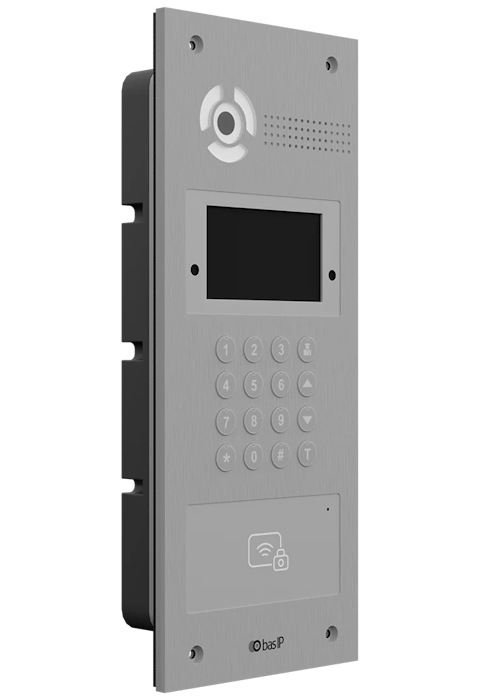 Вызывная видеопанель многоабонентская. Цифровая IP камера: 2.0 Мп. 110°. 4,3“ TFT цветной экран с подсветкой. Встроенное реле. Встроенный считыватель PW-OEM MF BLE v2 (Mifare SL1-SL3, NFC, BLE). Идентификация по распознаванию лиц - 10 000 лиц. Количество идентификаторов в памяти панели 20 000. IP65. -40 до +65 °C. Врезной монтаж. Накладной монтаж - опционально (кронштейн BR-AA). Питание: +12В. Поддержка SIP P2P, Выход Wiegand 26, 32, 34, 37, 40, 42, 56, 58 бит, RS485. Механические кнопки с подсветкой. 375х155х55 мм. Открытый API, поддержка ПО Link. Интерфейс для подключения индукционной петли для людей со слуховыми аппаратами.