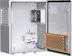 Термошкаф с обогревом и вентиляцией -50°C до +50°C. IP55. 120 Вт. Uпит. 220В. 400x500x210мм.