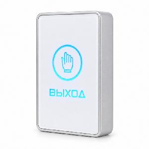 Сенсорная кнопка запроса на выход накладная c LED подсветкой.&nbsp;&nbsp;Выходные контакты ОБЩ/НР/НЗ. 86x50x20 мм, цвет белый. Материал корпуса: пластик.