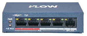 Коммутатор, L2, неуправляемый, 4 порта 10/100M RJ45 PoE, 1 uplink порт 10/100M RJ45, 802.3af/at, бюджет PoE 35 Вт, поддержка режима передачи до 300м,10Мб/с, CAT6; защита от перенапряжения 6 кВ
