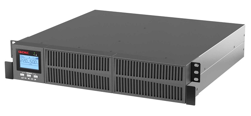 Онлайн ИБП ДКС серии Small Rackmount, 2000 ВА/1800 Вт, 1/1, 8xIEC C13, EPO, USB, RS-232, RJ45, Rack 2U, 4x9Ач