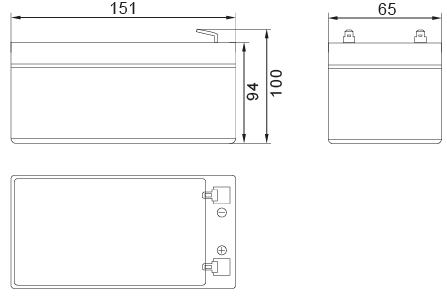 Аккумулятор 7 А/ч, 12В, 151х65х100 мм, вес 1,75 кг