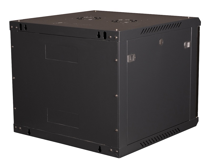 Шкаф 19" телекоммуникационный настенный, 9U 501х600х600 мм, дверь перфорация, черный