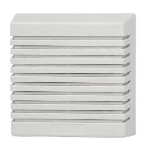 Оповещатель звуковой, 110 дБ, U-пит. 12 В, I-потр.0.4 А, двухтональный, IP50, t-раб.-10…+55°C, 110х110х55 мм, белый.