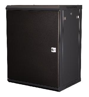 Шкаф 19" телекоммуникационный настенный, 15U 769х600х450 мм, дверь металл, черный