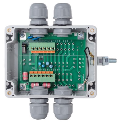 Бескорпусной модуль грозозащиты 3 шлейфа, 3х-пр-ая линия RS-485, линия питания 24 В