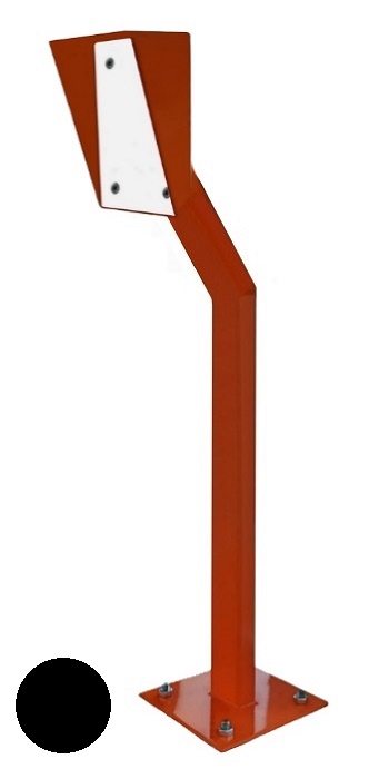 Наклонная стойка (150 град.) для установки считывателя, высота 1270 мм, труба 30х60 мм, защитный кожух 150х150мм с диэлектрической пластиной, основание 180х180 мм, электрический клеммник