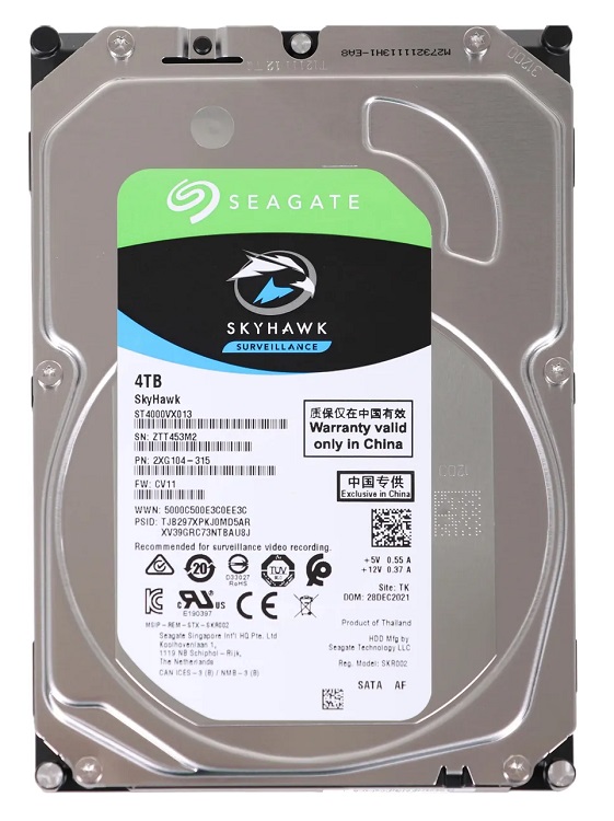HDD 4Tb Жесткий диск Seagate Surveillance Skyhawk, 3.5" SATA, 5400rpm, 256MB