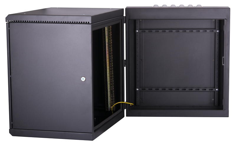 Настенный двухсекционный  шкаф 19", 18U, металлическая дверь, промышленный, степень защиты IP55, Ш600хВ904хГ600мм, черный.