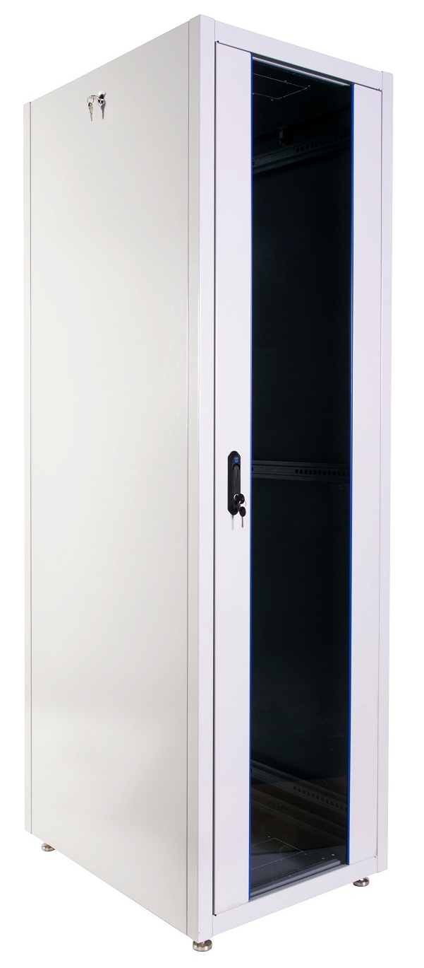 Шкаф телекоммуникационный напольный ЭКОНОМ 42U (600 × 600) дверь стекло, дверь металл