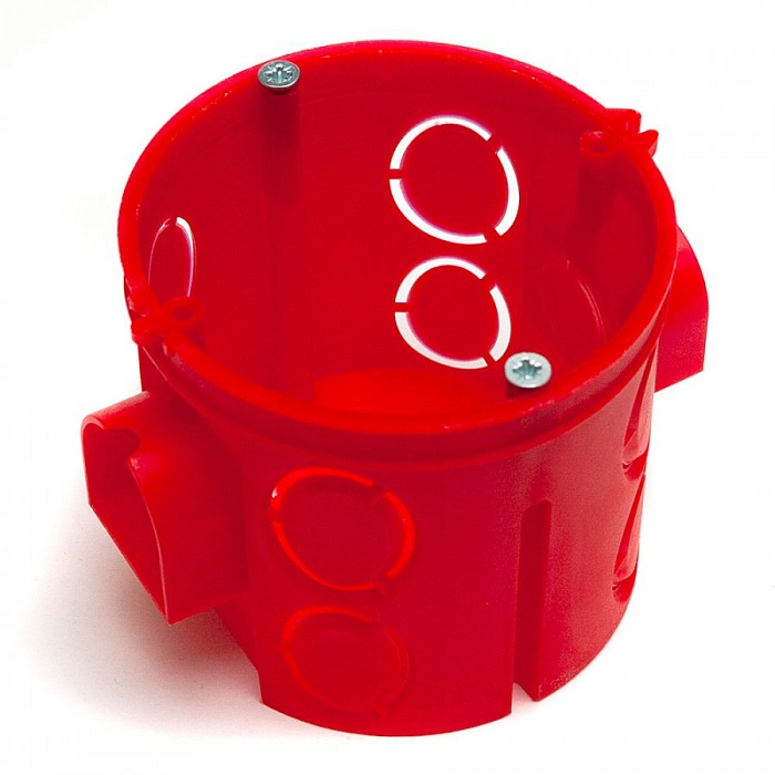 Коробка установочная углубленная безгалогенная (HF) 68х62 с саморезами (8шт/уп)