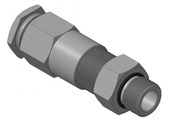 Кабельный ввод для бронированного кабеля с двойным уплотнением резьбой М20х1,5 мм, внешним диаметром кабеля D=11-15 мм и проходным диаметром кабеля d=6-10 мм