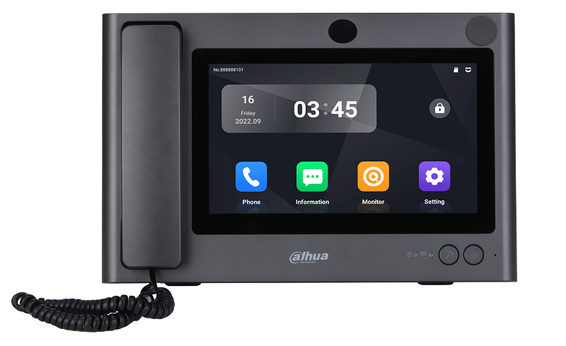 Мастер-станция, OS Android 11, 10-дюймовый емкостный ЖК-дисплей, 1024×600, Микрофон на гибкой стойке, угол наклона кронштейна 0–45 °.<br />
HDMI видеовыход с разрешением до 1024×600. Удалённое открытие дверей, пддерживает 4 канала 720P. Запись видел, снимкоа и сохранение информации на SD-картах. Возможность подключить к главной станции до 300 IP VTA. Предлагает двусторонняя аудиосвязь&nbsp;&nbsp;между станциями.