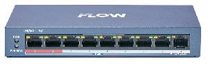 Коммутатор, L2, неуправляемый, 8 портов 10/100M RJ45 PoE, 1 uplink порт 10/100M RJ45, 802.3af/at, бюджет PoE 60 Вт, поддержка режима передачи до 300м,10Мб/с, CAT6; защита от перенапряжения 6 кВ