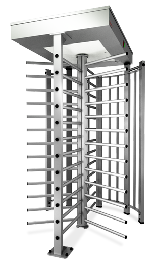 Электромеханический полноростовой турникет, корпус из нержавеющей стали; Яркое светодиодное табло; Пульт д/у (металлический корпус) с кабелем