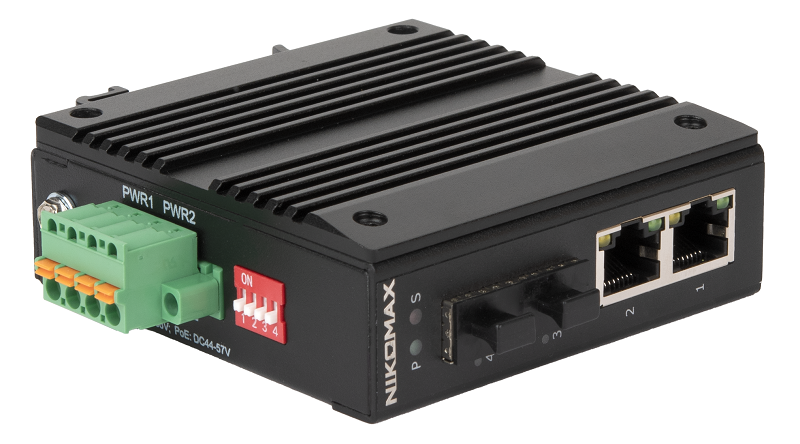 Медиаконвертер PoE промышленный неуправляемый UTP 2*10/100/1000 Мбит/с (802.3af/at) до 250 метров, 2*SFP 100/1000 Мбит/с, без LFP, PoE watchdog, Port isolation, 44-57В (без блока питания в комплекте), -40 до +75