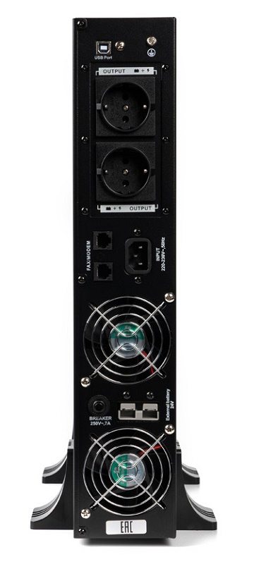 ИБП, Мощность: 3000 ВА / 2100 Вт, 145-280 В, Встроенные АКБ 9 Ач – 4 шт, Выходные разъёмы: Schuko - 2 шт